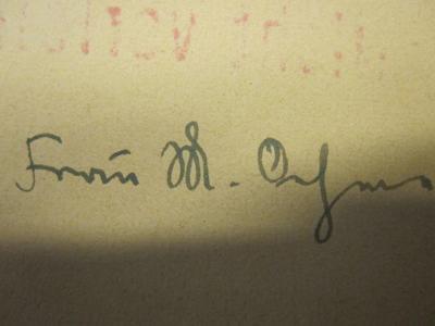 G 645 86: Aufstieg und Niedergang der englischen See- und Weltmacht (1941);- (Ohm[?], [?]), Von Hand: Autogramm, Name; 'Frau M. Ohm[...]'. 