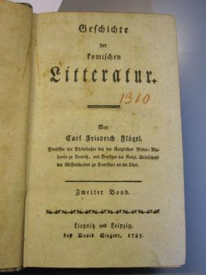 L 61 55_2: Geschichte der komischen Litteratur (1785);48 / 636 (unbekannt), Von Hand: Nummer; '1310'. 