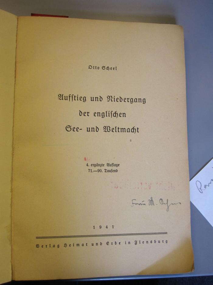 G 645 86: Aufstieg und Niedergang der englischen See- und Weltmacht (1941)