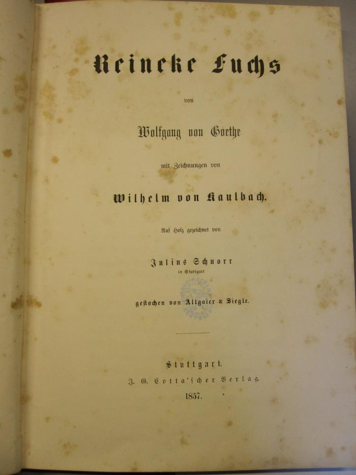 L 228 88g: Reineke Fuchs (1857)