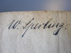 - (Sperling, W.), Von Hand: Autogramm; 'W. Sperling.'. 