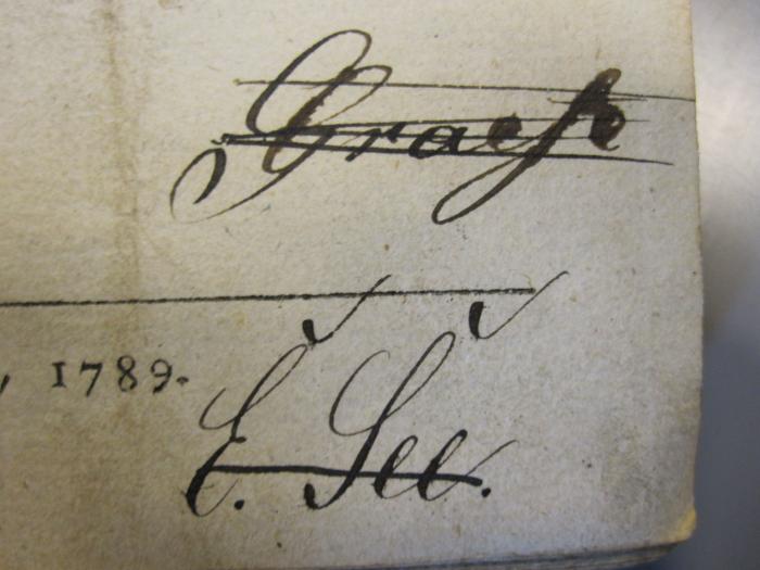 L;F 99;2028 Hom51k_2;2: Homers Odueßee (1789);- (See, E.), Von Hand: Autogramm, Name; 'E. See.'. ;- (Graefe, [?]), Von Hand: Autogramm, Name; 'Graefe'. 