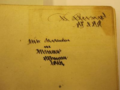  Hecuba et phoenissae in usum scholarum : accurate editae et illustratae (1820);- (Beccard, Theodor), Von Hand: Name, Autogramm, Exemplarnummer, Datum, Widmung; 'Th. Beccard No. 319
Zum Andenken an Wil[...] 5 Januar 184[.]'. 