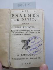  Les Psaumes de David : mis en vers francois (1826)
