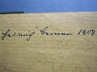 L 232 61: Kalender auf das Jahr 1802: Die Jungfrau von Orleans [...] ([1802]);58 / 11518 (Burner, Heinrich), Von Hand: Autogramm, Datum; 'Heinrich [?] Burner [?] 1908'. 