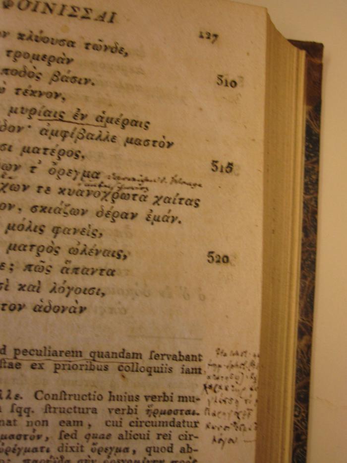  Hecuba et phoenissae in usum scholarum : accurate editae et illustratae (1820);- (Beccard, Theodor), Von Hand: Annotation. 