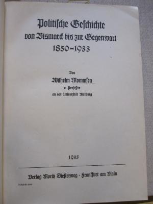 G 210 51: Politische Geschichte von Bismarck bis zur Gegenwart 1850-1933 (1935)