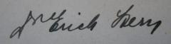 - (Stern, Erich), Von Hand: Autogramm, Name, Berufsangabe/Titel/Branche; 'Dr Erich Stern.'.  (Prototyp)