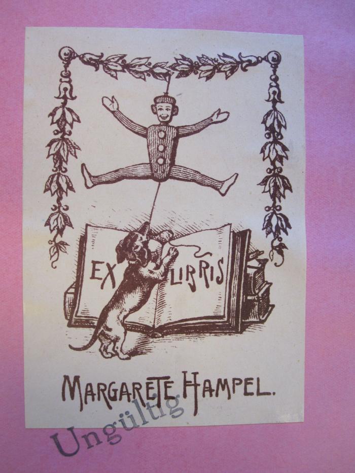 G 392 17: Kurfürstendamm : zur Kulturgeschichte des Zwischenreichs ([1934]);- (Hampel, Margarete), Etikett: Exlibris; 'Exlibris Margarete Hampel.'. 