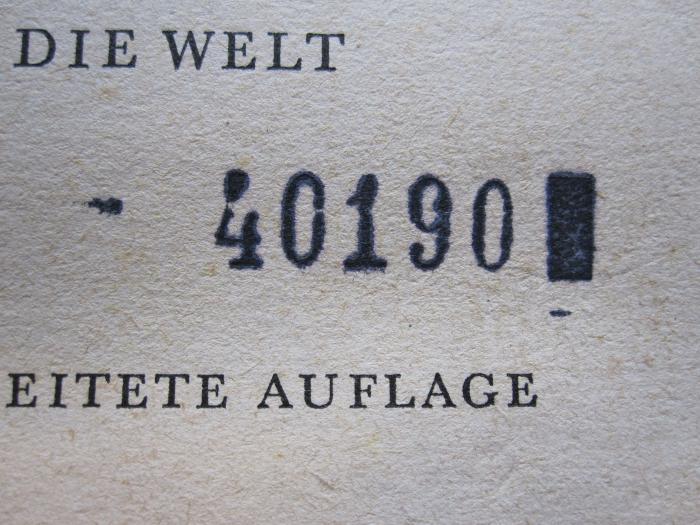 G 250 39: Sowjetarmee und Weltrevolution: Moskaus Angriff gegen Europa und die Welt (1942);- (unbekannt), Stempel: Nummer; '40190'. 