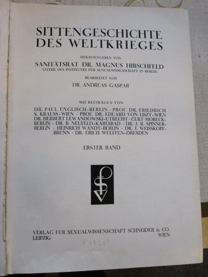 G 236 61_1: Sittengeschichte des Weltkrieges ([1930])