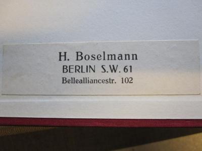 G 236 61_1: Sittengeschichte des Weltkrieges ([1930]);- (Boselmann, H.), Etikett: Name, Ortsangabe; 'H. Boselmann Berlin S.W. 61 Bellealliancestr. 102'. 