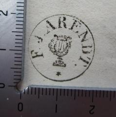 - (Arendt, F. J.), Stempel: Name, Abbildung; 'F. J. Arendt'.  (Prototyp)