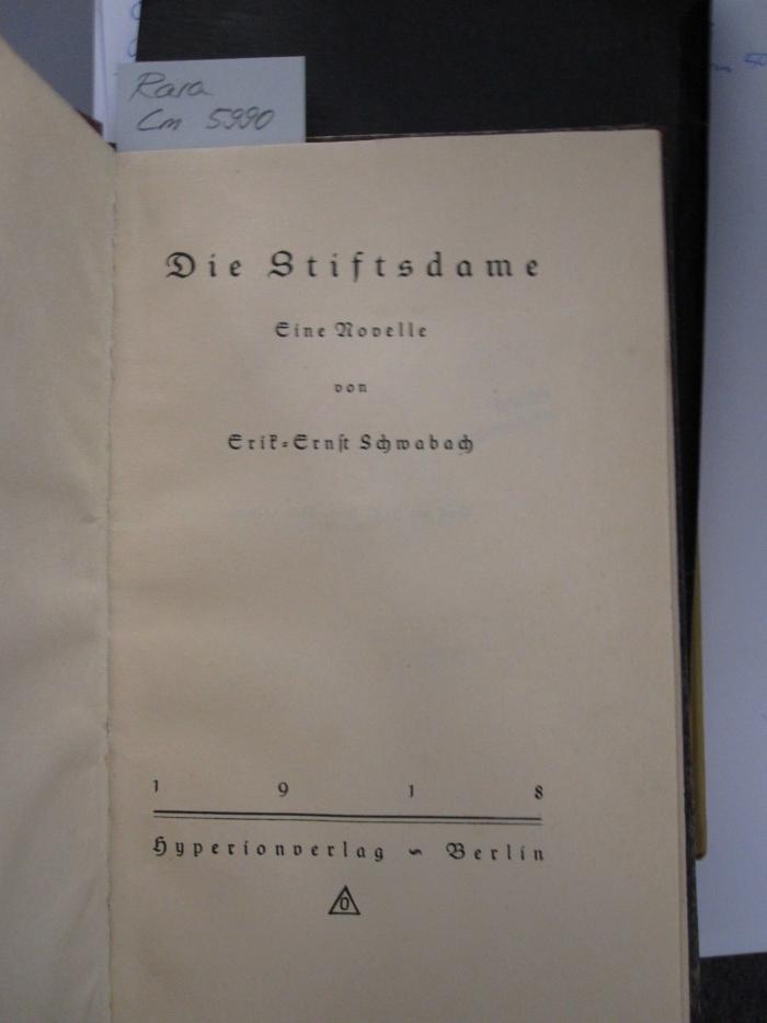 Cm 5990: Die Stiftsdame (1918)