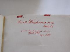 G46 / 2207 (Obst, Paul;Heidemann, Curt), Von Hand: Name, Datum, Widmung; 'Curt Heidemann 26.2.07 zum Andenken von Paul Obst 25.1.1915'. 