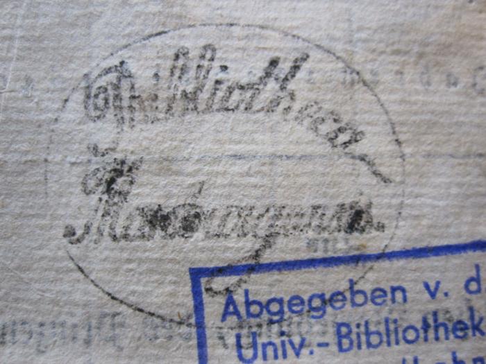 G 462 FW Br 7: Das ruhmwürdige Jugendleben des großen Kurfürsten Friedrich Wilhelm von Brandenburg. (1791);50 / 11030 (unbekannt), Stempel: Name; 'Bibliotheca [...]'. 