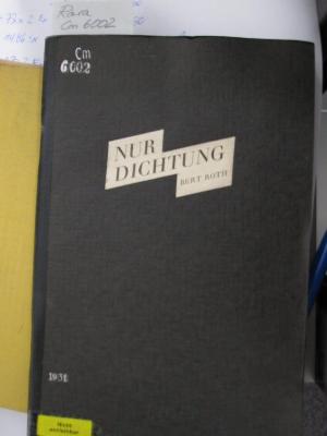 Cm 6002: Nur Dichtung ([1931])