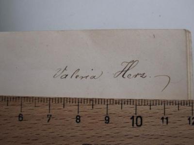 Cg 487 9/1914: Goethe Kalender. Auf das Jahr 1914 (1913);J / 1900 (Herz, Valeria), Von Hand: Autogramm; 'Valeria Herz.'. 