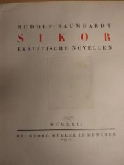 Cm 4617 x: Sikor. Ekstatische Novellen (1927)