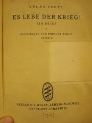 Cm 8870: Es lebe der Krieg ([1925])