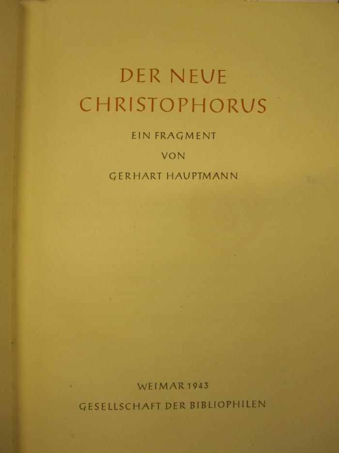 Cm 8152: Der neue Christophorus (1943)