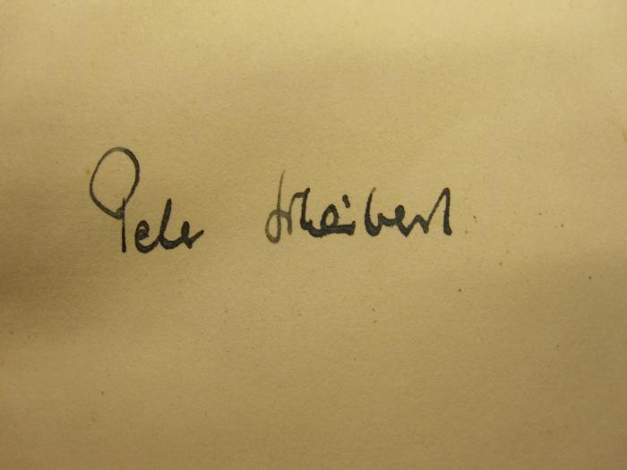 Cm 6518 2. Ex.: Die Krypta : Gedichte ([1938]);G47 / 3638 (Scheibert, Peter), Von Hand: Autogramm, Name, Datum; 'Peter Scheibert
Februar 1938'. 