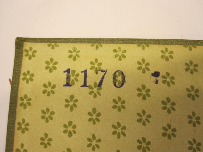 Cm 8795 1903: Eheliches Andichtbüchlein (1903);G53 / 355 (unbekannt), Stempel: Inventar-/ Zugangsnummer, Nummer; '1170'. 