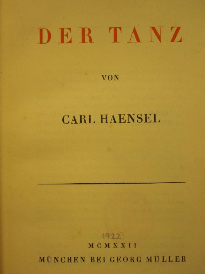 Cm 8278: Der Tanz (1922)