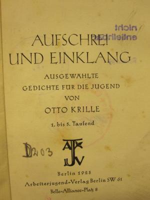Cm 23832: Aufschrei und Einklang (1925)