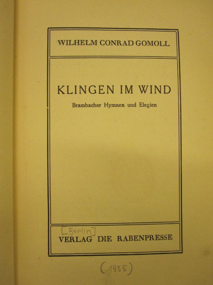 Cm 8027: Klingen im Wind ([1935])