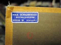 D51 / 529 (Schildberger, Max (Buchhandlung)), Etikett: Buchhändler, Name, Ortsangabe; 'Max Schildberger Buchhandlung Berlin W. Schillstr. 3'. 
