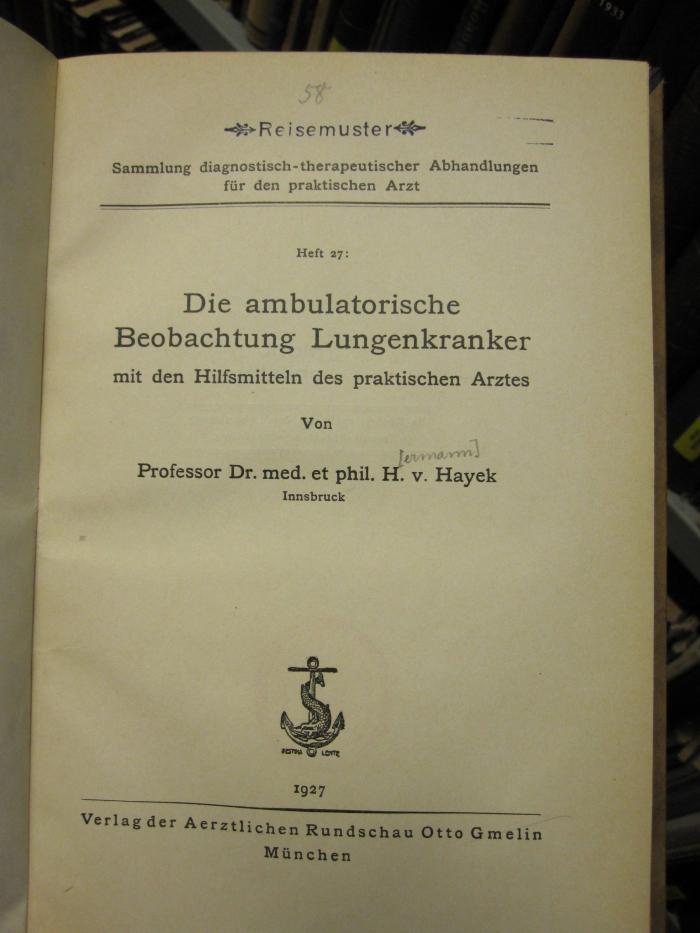 Kk 1251: ambulatorische Beobachtung Lungenkranker, Die (1927)