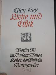 Fe 346 1910: Liebe und Ethik ([1910])