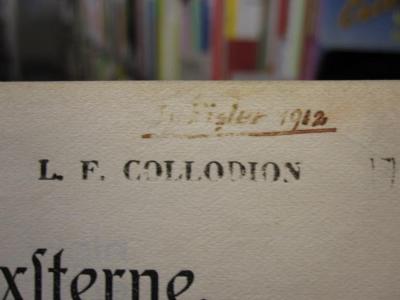 D51 / 569 (Collodion, L. F.), Stempel: Name; 'L. F. Collodion'. ;Kb 273: Die Fixsterne : Darstellung der wichtigsten Beobachtungs-Ergebnisse und Erklärungs-Versuche (1906)