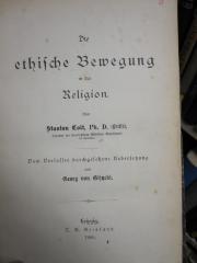 VIII 4360: ethische Bewegung, Die (1890)