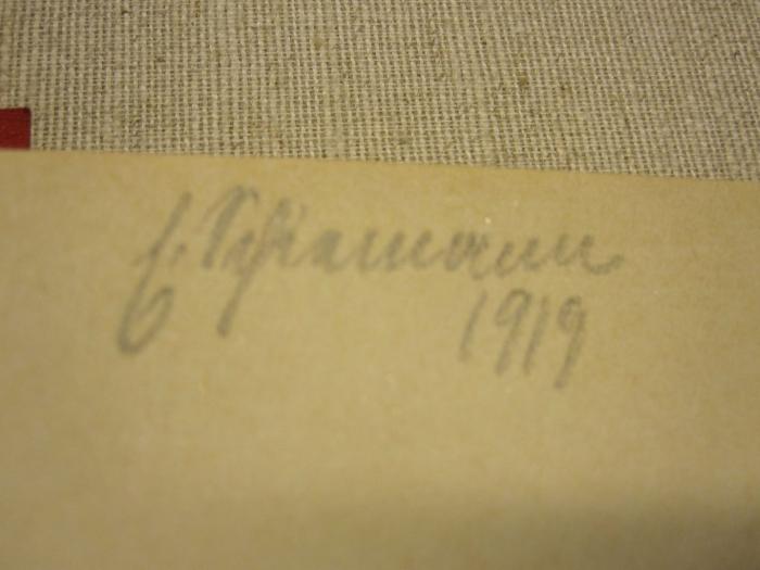 L 242 Goe 51b: Scapa Flow (1919);- (Schiemann, E.), Von Hand: Autogramm; 'E. Schiemann 1919'.  (Prototyp)