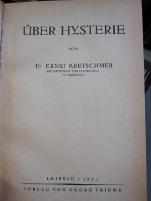 Kl 11: Über Hysterie (1923)