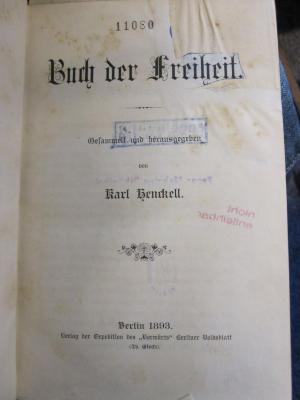 L 242 Hen 2;MB 1,24/H-B ; ;: Buch der Freiheit (1893)