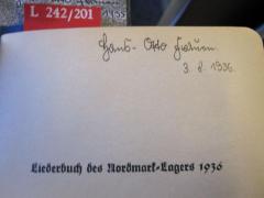 - (Frauen, Hans-Otto), Von Hand: Autogramm; 'Hans-Otto Fromm 1936'. 
