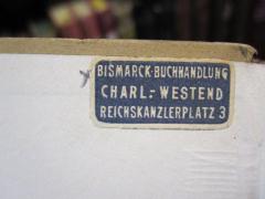 D51 / 582 (Bismarck Buchhandlung), Etikett: Buchhändler; 'Bismarck-Buchhandlung Charl.-Westend Reichskanzlerplatz 3'. 