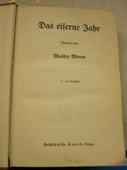 L 242 Bloem 52: Das eiserne Jahr : Roman (1910)