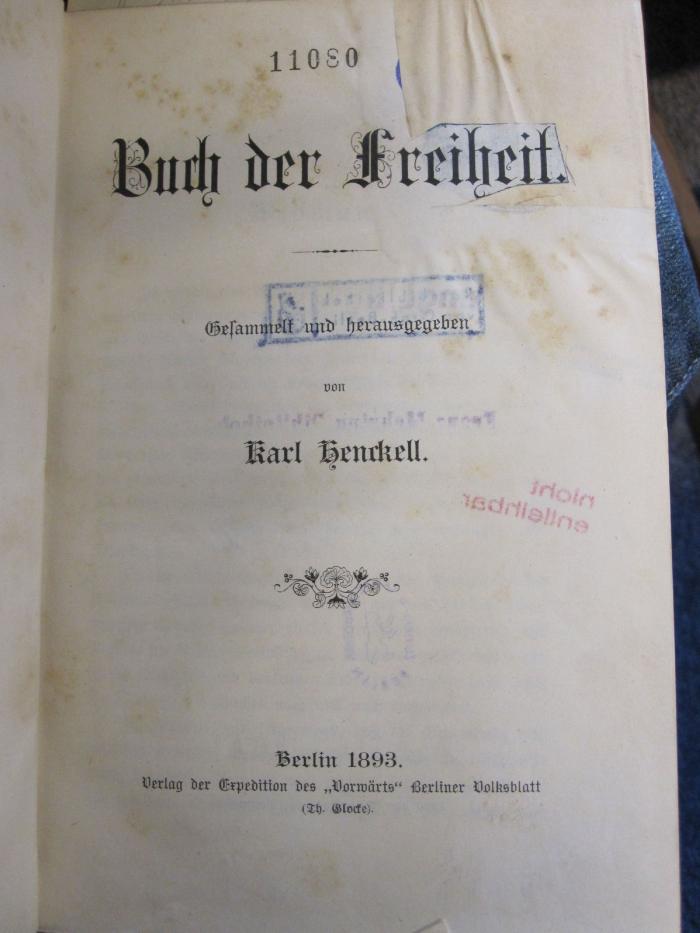 L 242 Hen 2;MB 1,24/H-B ; ;: Buch der Freiheit (1893)
