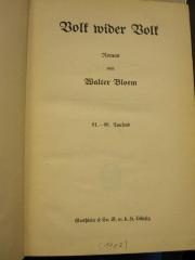 L 242 Bloem 51: Volk wider Volk : Roman (1912)