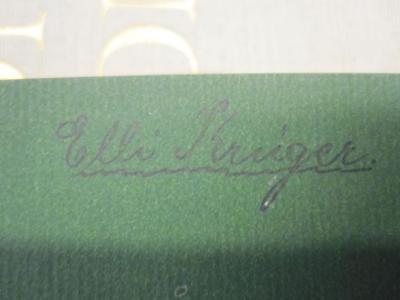 L 242 Bloem 52: Das eiserne Jahr : Roman (1910);- (Krüger, Elli), Von Hand: Name; 'Elli Krüger'. 