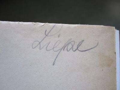 Ko 608 av: Erde als Heilmittel, Die (1921);D51 / 48 (Liepe, [?]), Von Hand: Autogramm; 'Liepe'. 