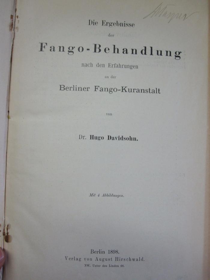 Kn 228: Ergebnisse der Fango-Behandlung, Die (1898)