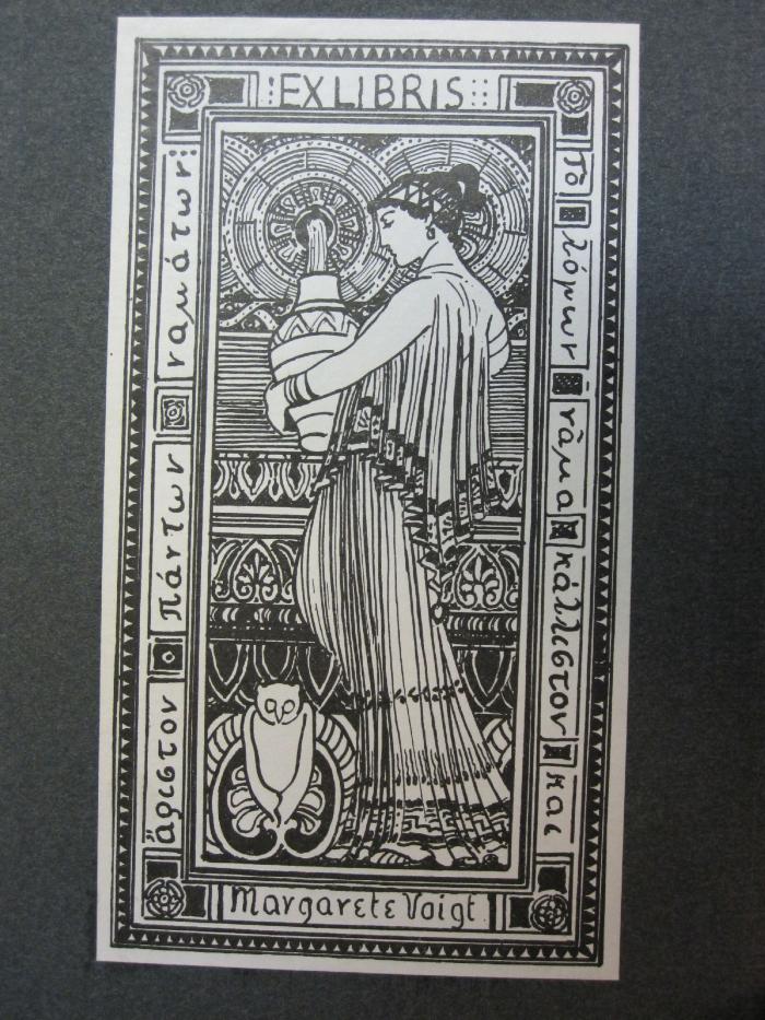 VII 2035: Missbrauchte Frauenkraft (1905);D51 / 61 (Voigt, Margarete), Etikett: Exlibris; 'Ex Libris Margarete Voigt'. 
