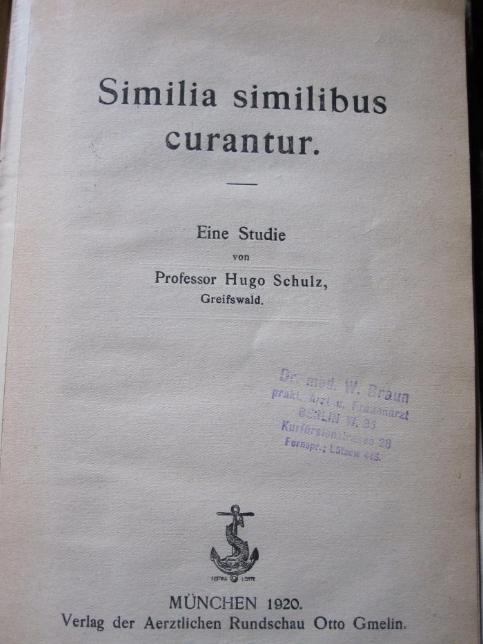 Ko 625: Similia similibus curantur (1920)