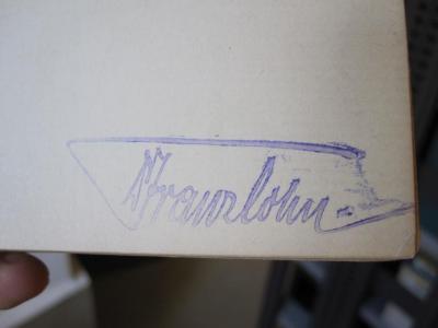 Dp 312 c: Wer ist musikalisch? (1898);D51 / 95 (Franzlohn, [?]), Stempel: Autogramm; 'Dr. Franzlohn'. 