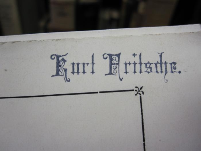X 6871: Arterienverkalkung, Die ([o.J.]);D51 / 119 (Fritsche, Kurt), Stempel: Name; 'Kurt Fritsche'. 